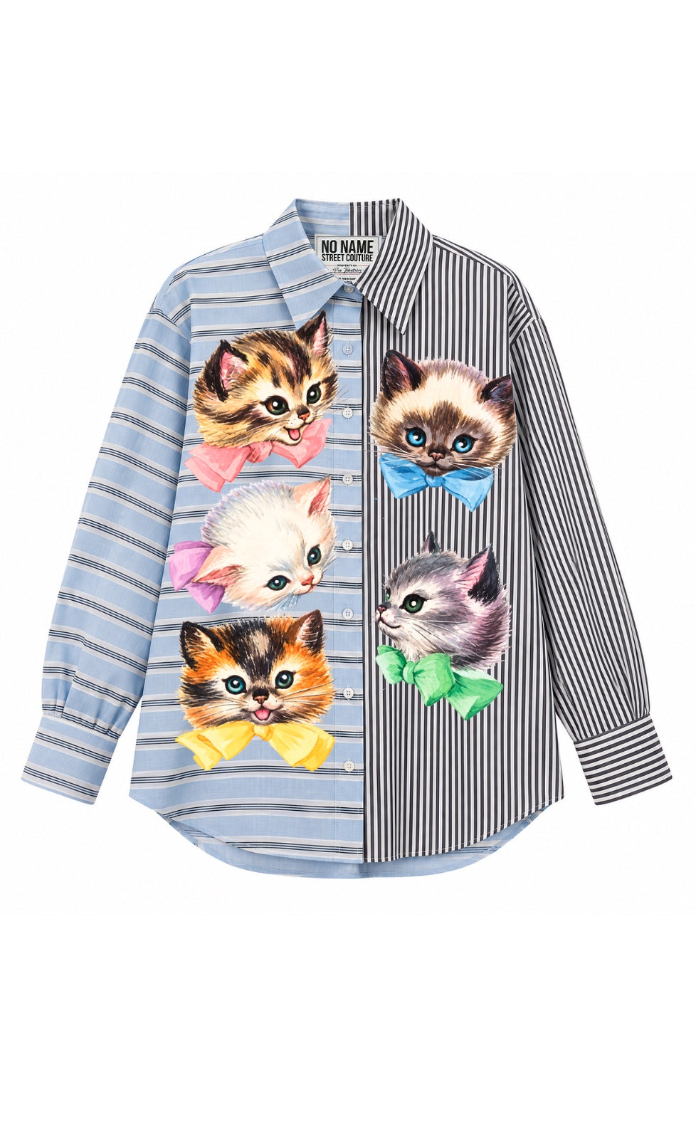 KITTEN SPLIT OVERSIZED SHIRT